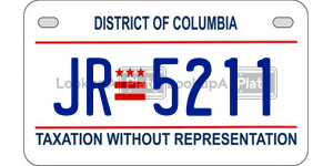 JR5211  license plate in DC