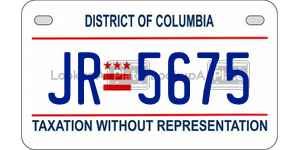 JR5675  license plate in DC