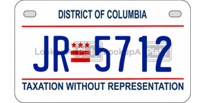 JR5712  license plate in DC