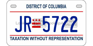 JR5722  license plate in DC