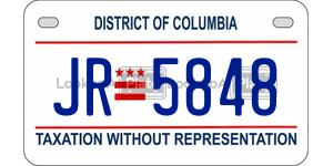 JR5848  license plate in DC