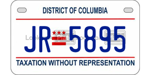 JR5895  license plate in DC