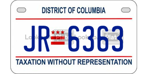 JR6363  license plate in DC