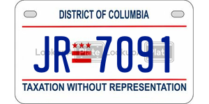 JR7091  license plate in DC