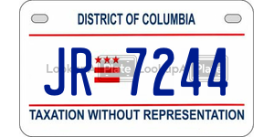 JR7244  license plate in DC