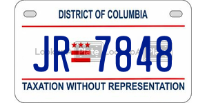 JR7848  license plate in DC
