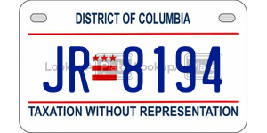 JR8194  license plate in DC