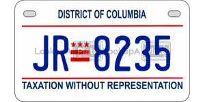 JR8235  license plate in DC