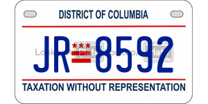 JR8592  license plate in DC