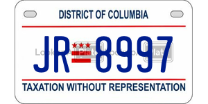 JR8997  license plate in DC