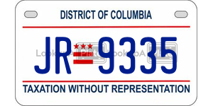 JR9335  license plate in DC