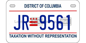 JR9561  license plate in DC