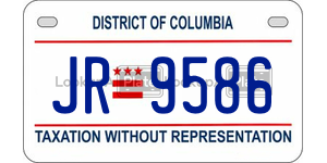 JR9586  license plate in DC