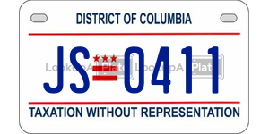 JS0411  license plate in DC