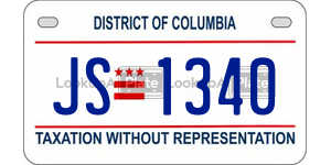 JS1340  license plate in DC