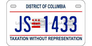 JS1433  license plate in DC