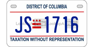 JS1716  license plate in DC