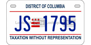 JS1795  license plate in DC