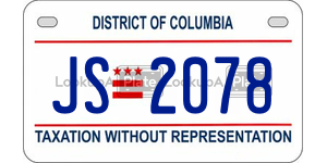 JS2078  license plate in DC