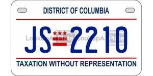 JS2210  license plate in DC
