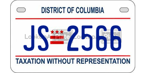 JS2566  license plate in DC