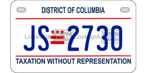 JS2730  license plate in DC