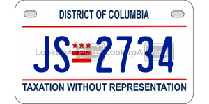JS2734  license plate in DC