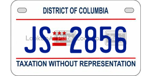 JS2856  license plate in DC
