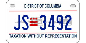 JS3492  license plate in DC