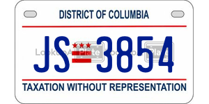 JS3854  license plate in DC