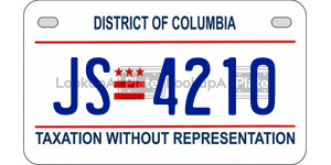 JS4210  license plate in DC