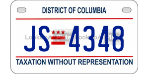 JS4348  license plate in DC