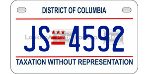 JS4592  license plate in DC