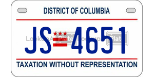 JS4651  license plate in DC