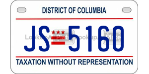 JS5160  license plate in DC