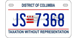 JS7368  license plate in DC