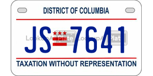 JS7641  license plate in DC