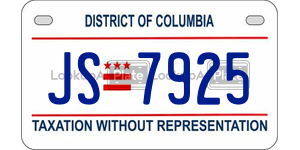 JS7925  license plate in DC