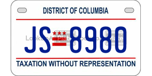 JS8980  license plate in DC