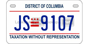 JS9107  license plate in DC