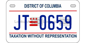 JT0659  license plate in DC
