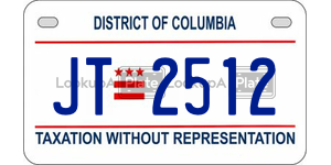 JT2512  license plate in DC