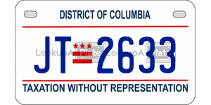 JT2633  license plate in DC