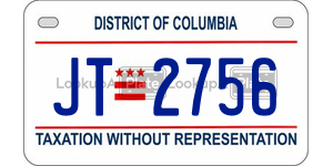 JT2756  license plate in DC