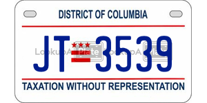 JT3539  license plate in DC