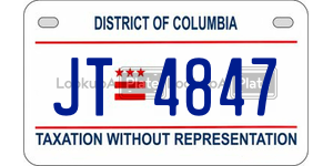JT4847  license plate in DC