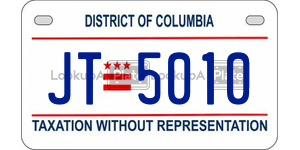 JT5010  license plate in DC