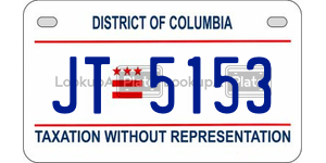 JT5153  license plate in DC