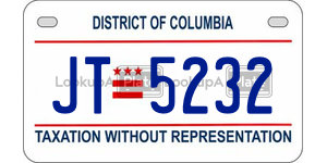 JT5232  license plate in DC