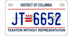 JT6652  license plate in DC